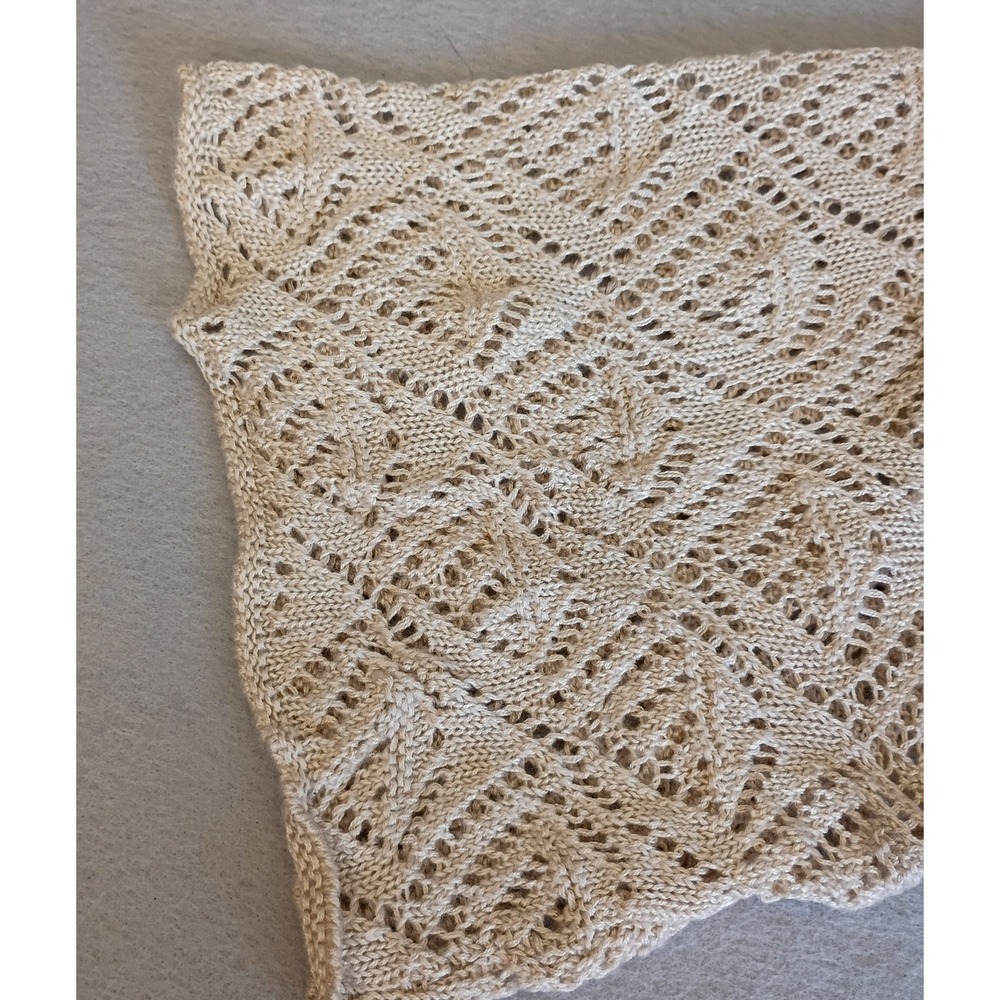 Hippie Rose Crochet Crop Top Cream Colored Light Weight Sx Large - Picture 6 of 11